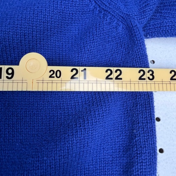 Liz Claiborne Blue Cotton Cardigan Petite Workwear Essential Office Siren - Picture 8 of 8